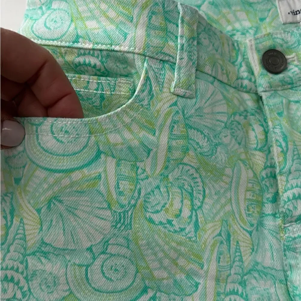 Vineyard Vines Green White Nantucket Seashell Jeans Size 2
